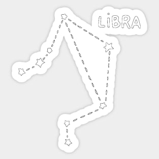 Zodiac Sign - Libra Black Sticker